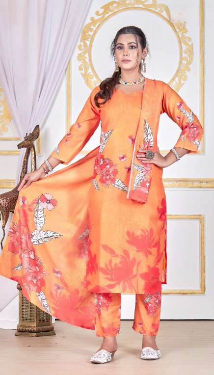 Elegant pure muslin kurti set with a muslin print dupatta available in branded kurtis wholesale and cotton kurtis wholesale