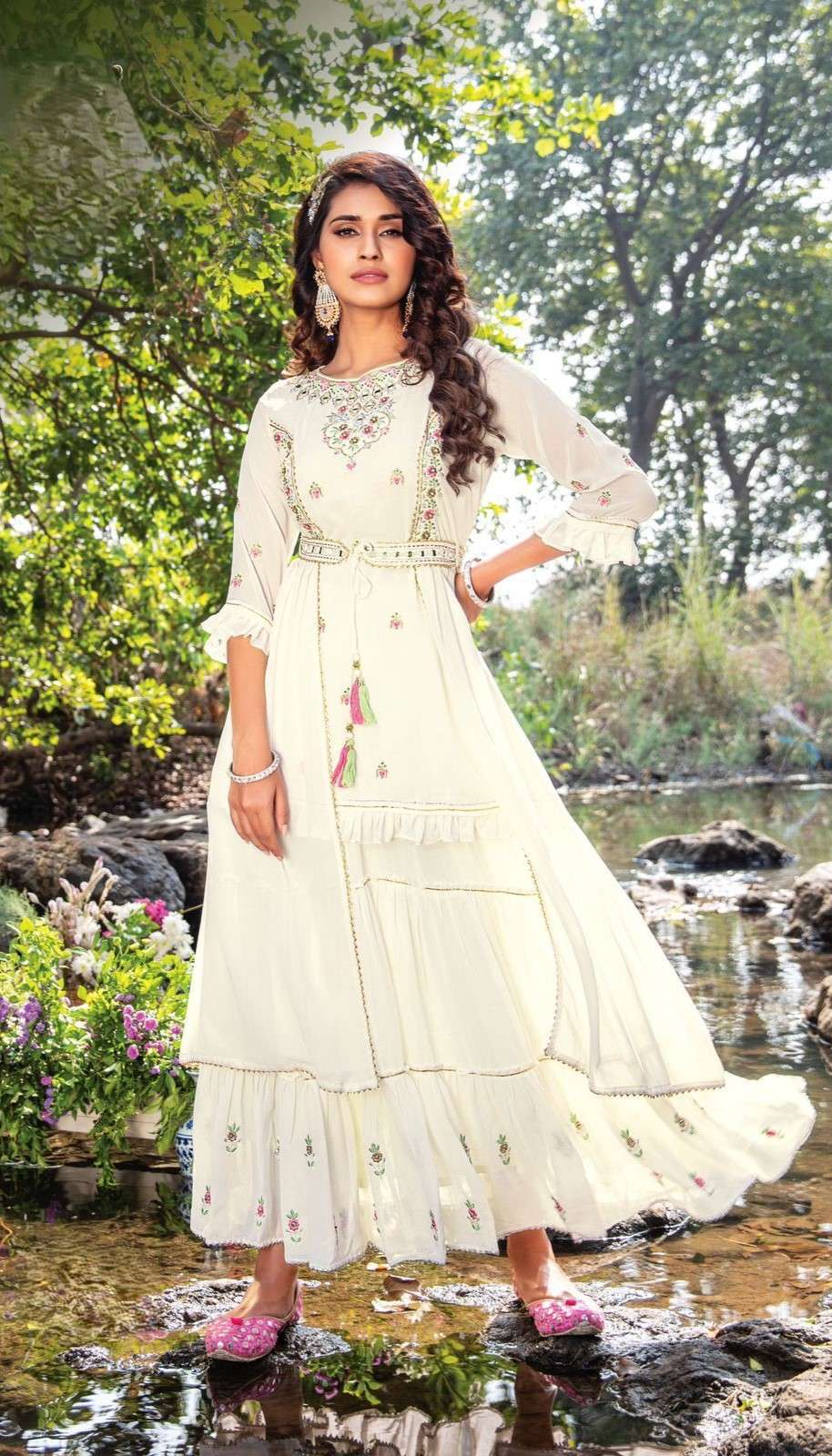 Pure Georgette Sharara Garara Set with Dupatta