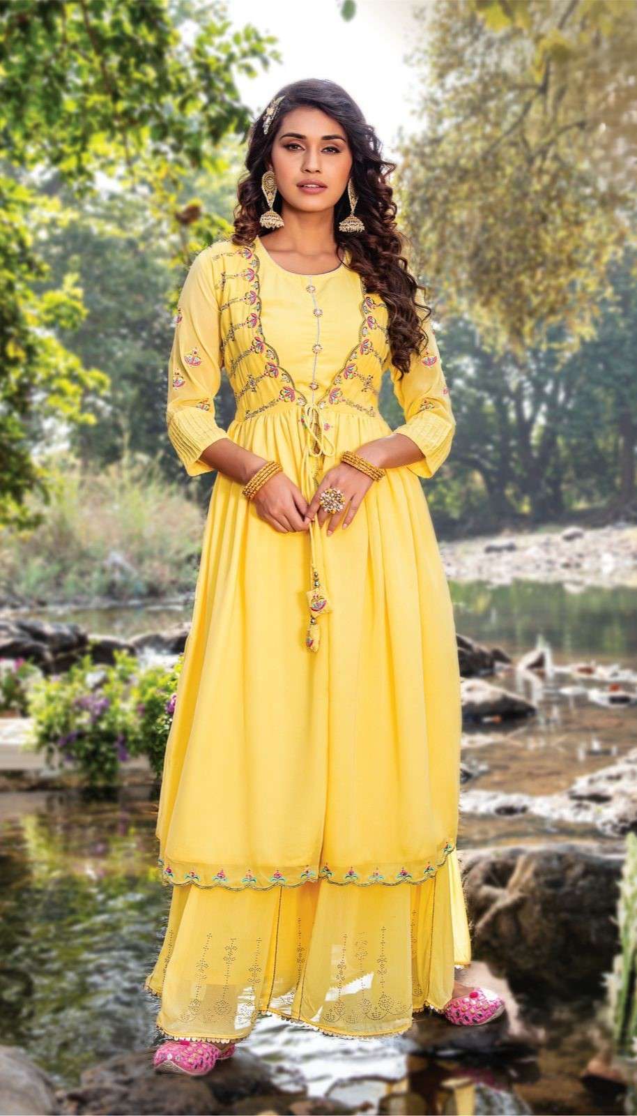 Pure Georgette Sharara Garara Set with Dupatta
