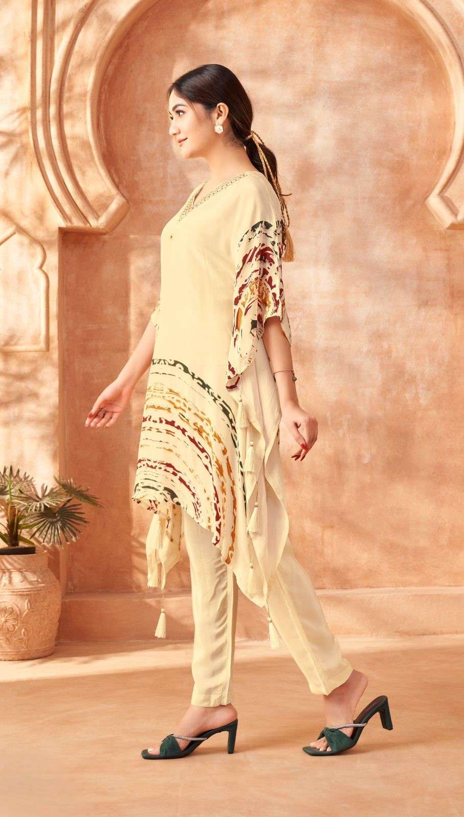 Peach Kaftan in Luxurious Natural Crepe
