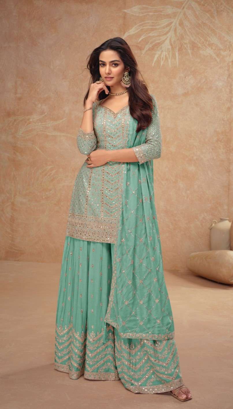 Elegant Pakistani Salwar Suit in Real Chinon