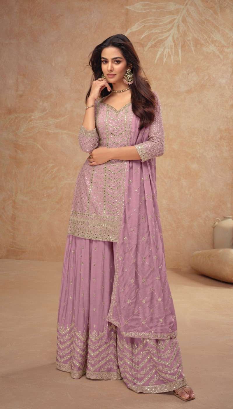 Elegant Pakistani Salwar Suit in Real Chinon