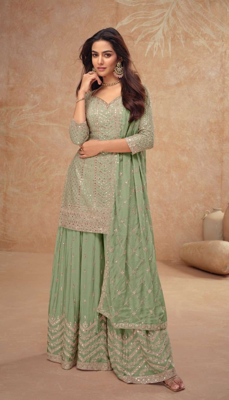 Elegant Pakistani Salwar Suit in Real Chinon