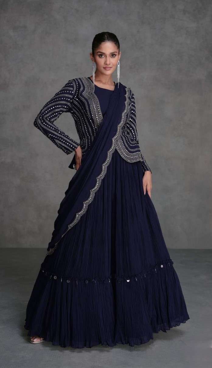  Premium Real Georgette and Organza Silk Embroidered Lehenga