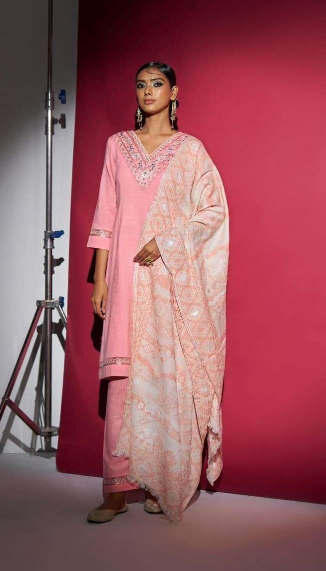 Premium 3 Piece Cotton Anarkali Embroidered Suit