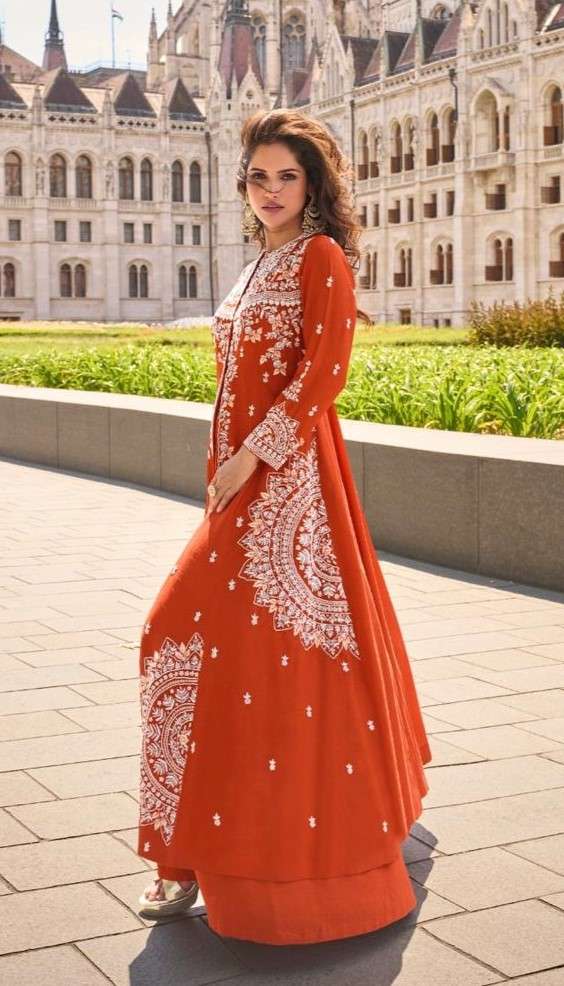 Premium Silk & Organza Sharara Set with Heavy Embroidery