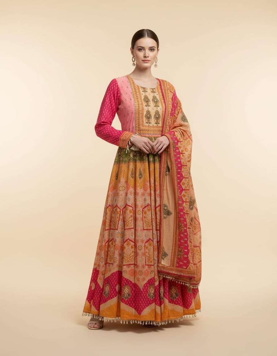 Classic Chinon Anarkali Suit