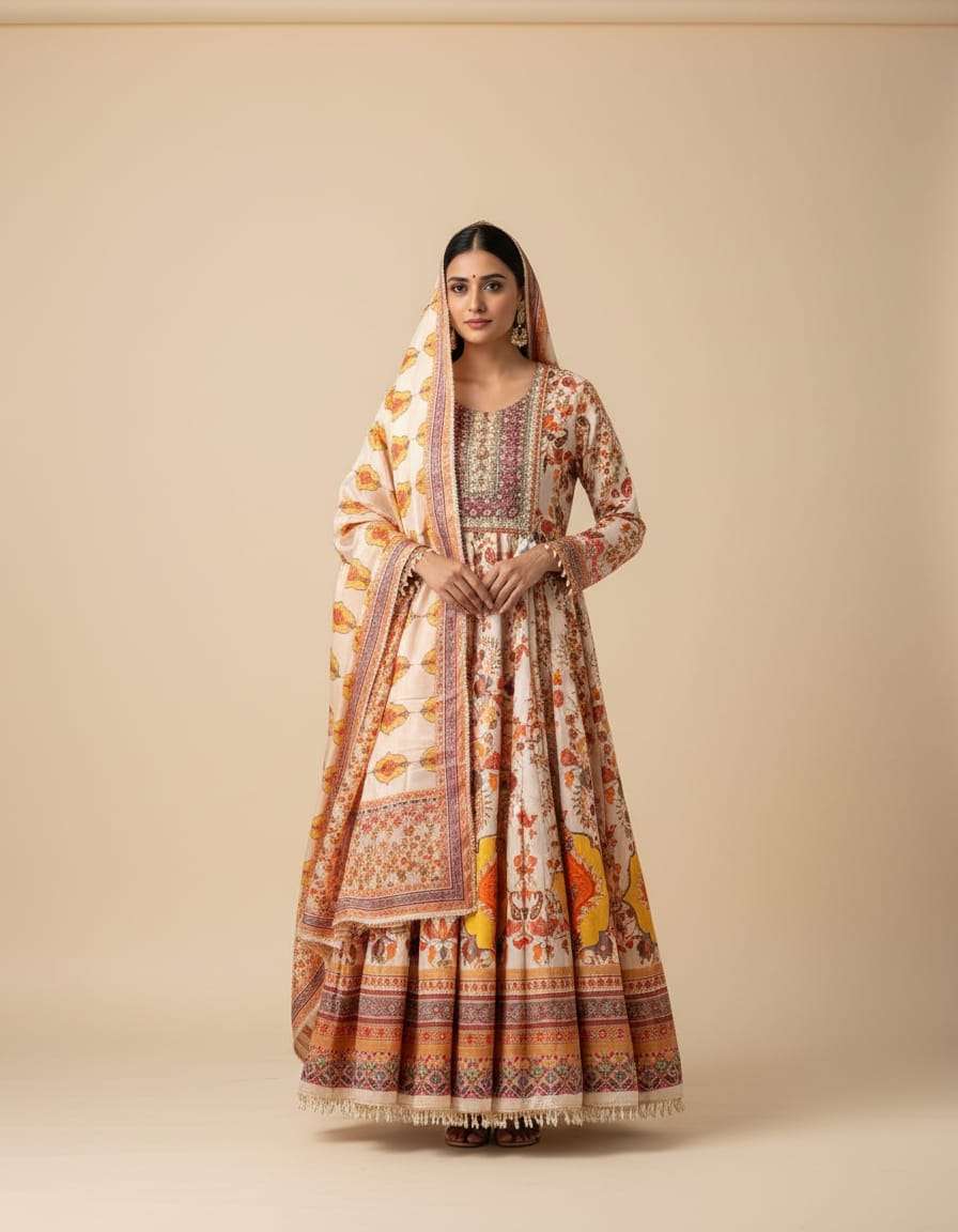 Classic Chinon Anarkali Suit