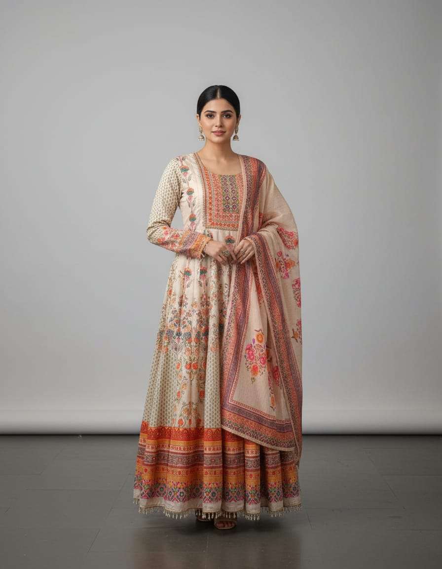 Classic Chinon Anarkali Suit