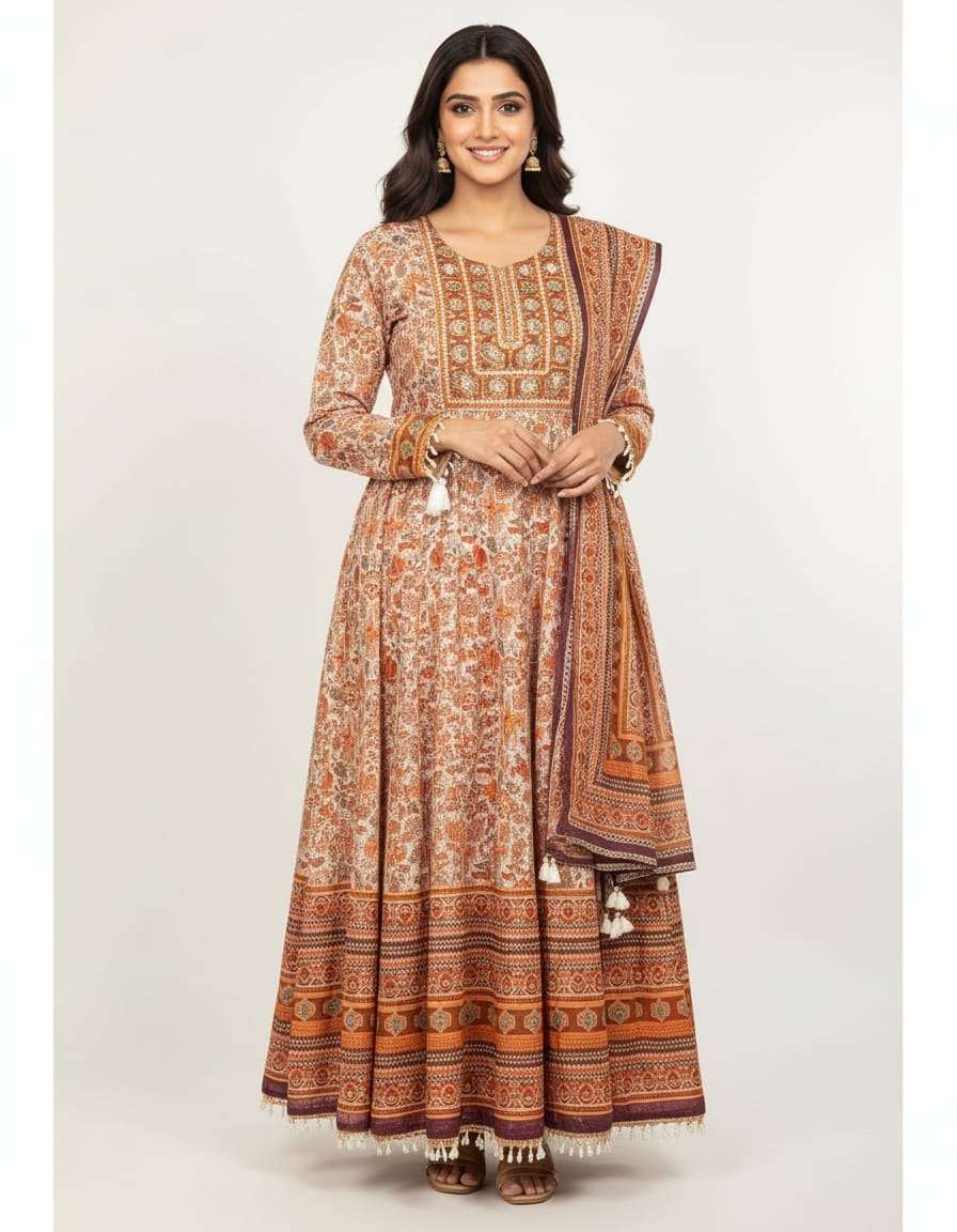 Classic Chinon Anarkali Suit