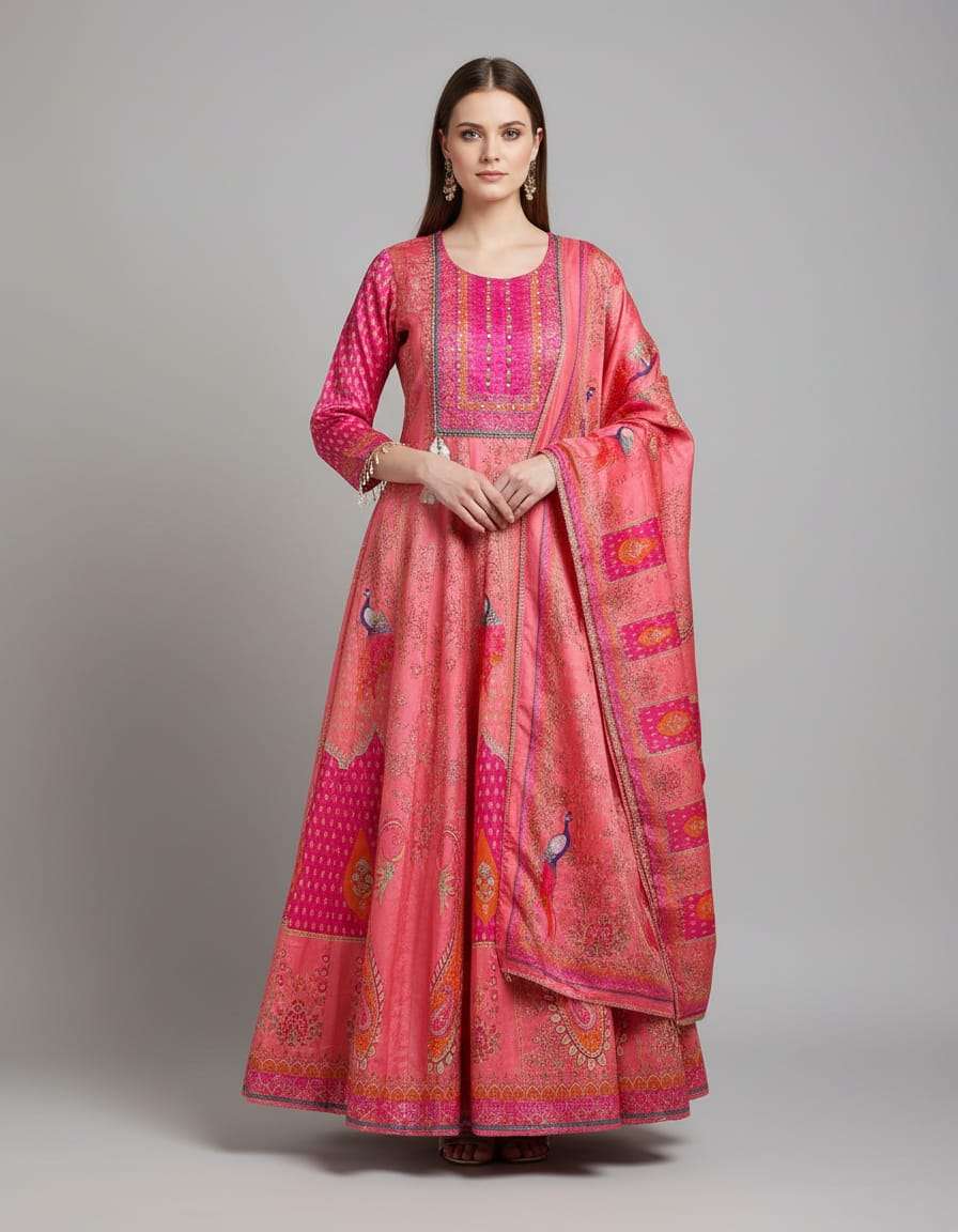 Classic Chinon Anarkali Suit