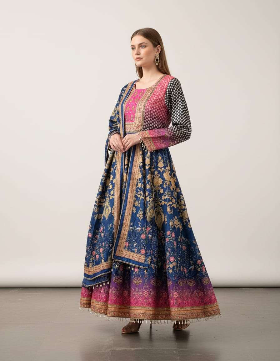 Classic Chinon Anarkali Suit
