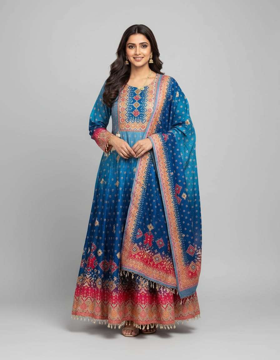 Classic Chinon Anarkali Suit