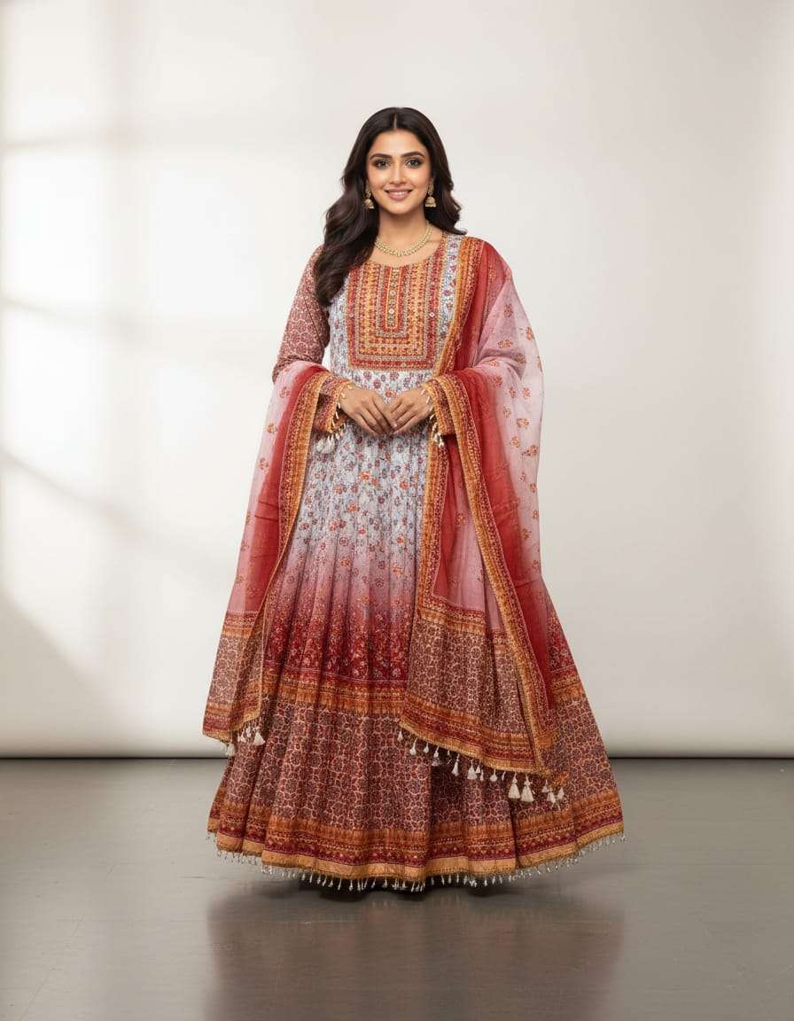Classic Chinon Anarkali Suit