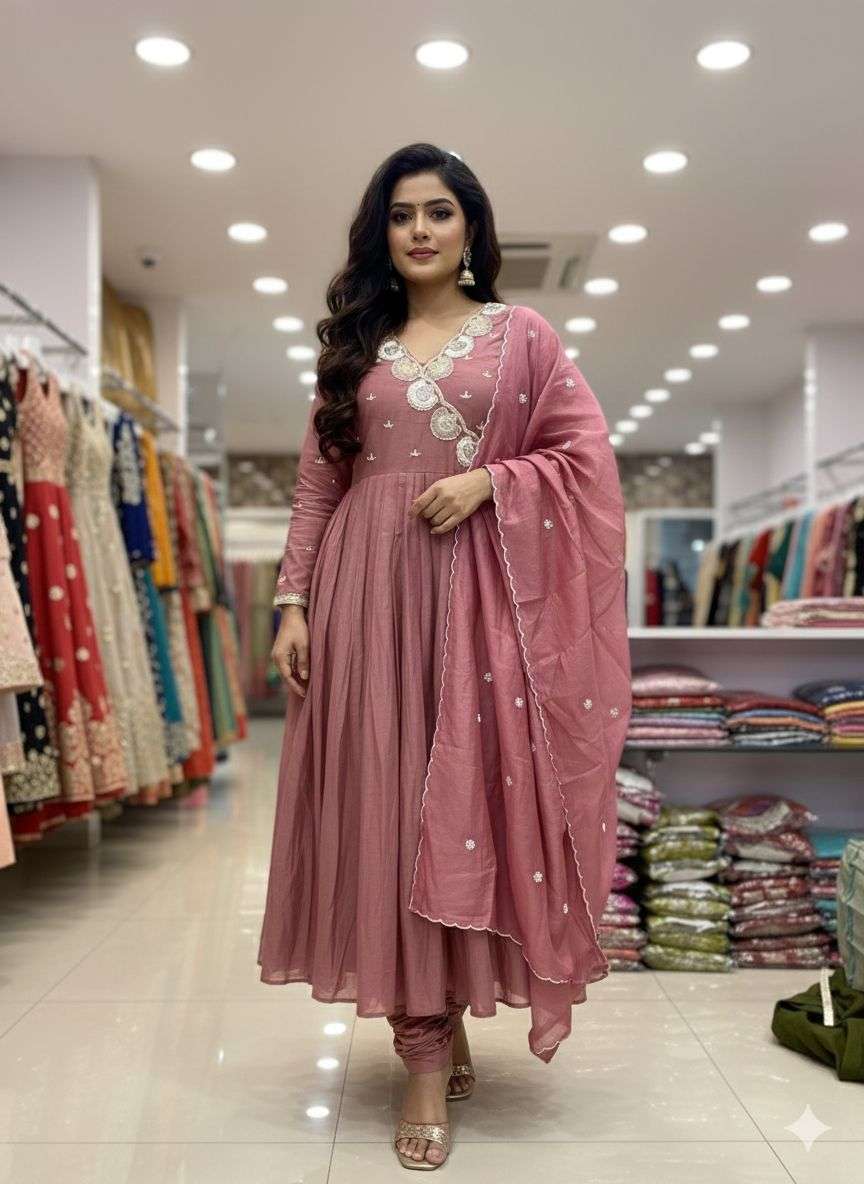 Latest Mulchanderi Anarkali Set for Elegant Ethnic Wear