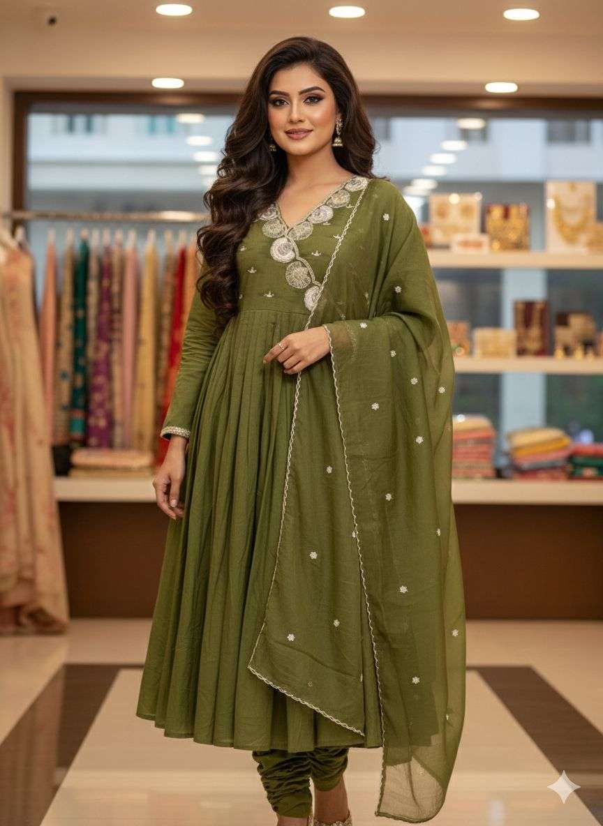 Latest Mulchanderi Anarkali Set for Elegant Ethnic Wear