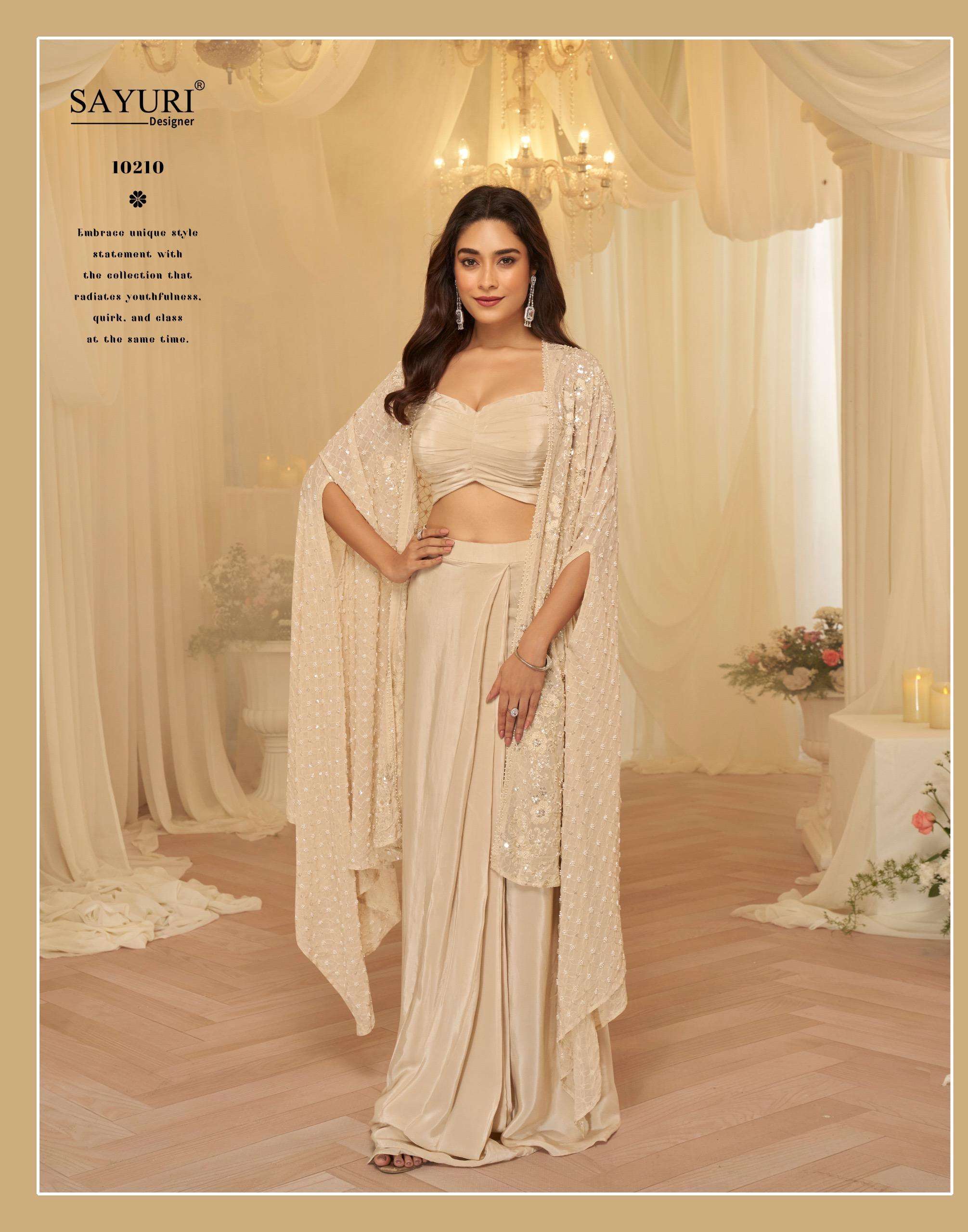 Latest Trendy Georgette Beads Work Jacket Palazzo Set