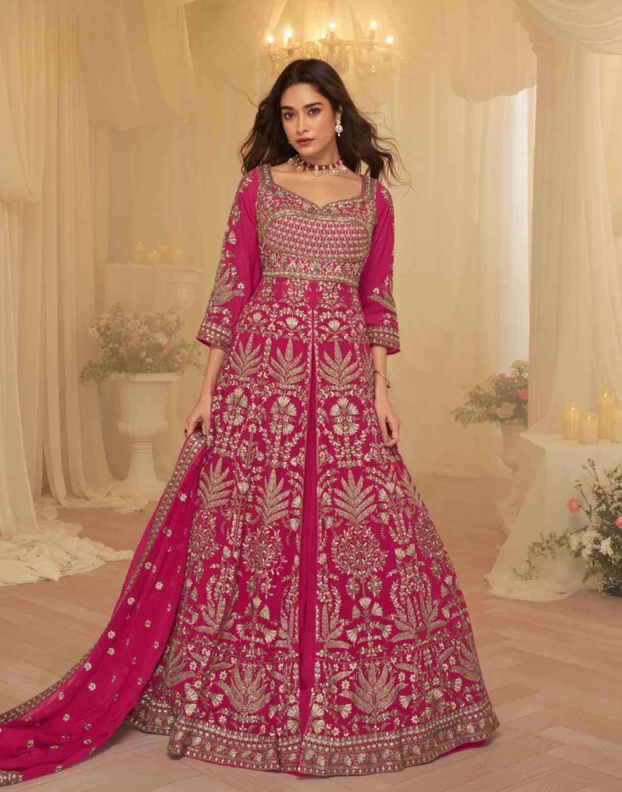 Premium Real Georgette Trendy Festive Anarkali Wear