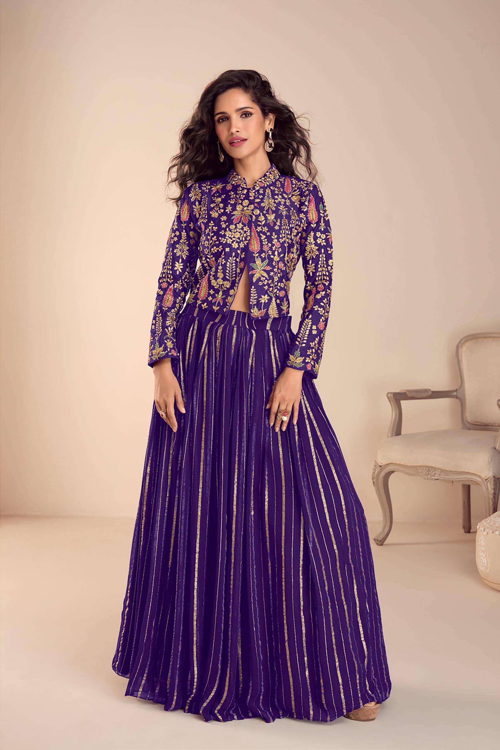 Real Vechitra Silk Top paired with a Pure Viscose Silk Skirt