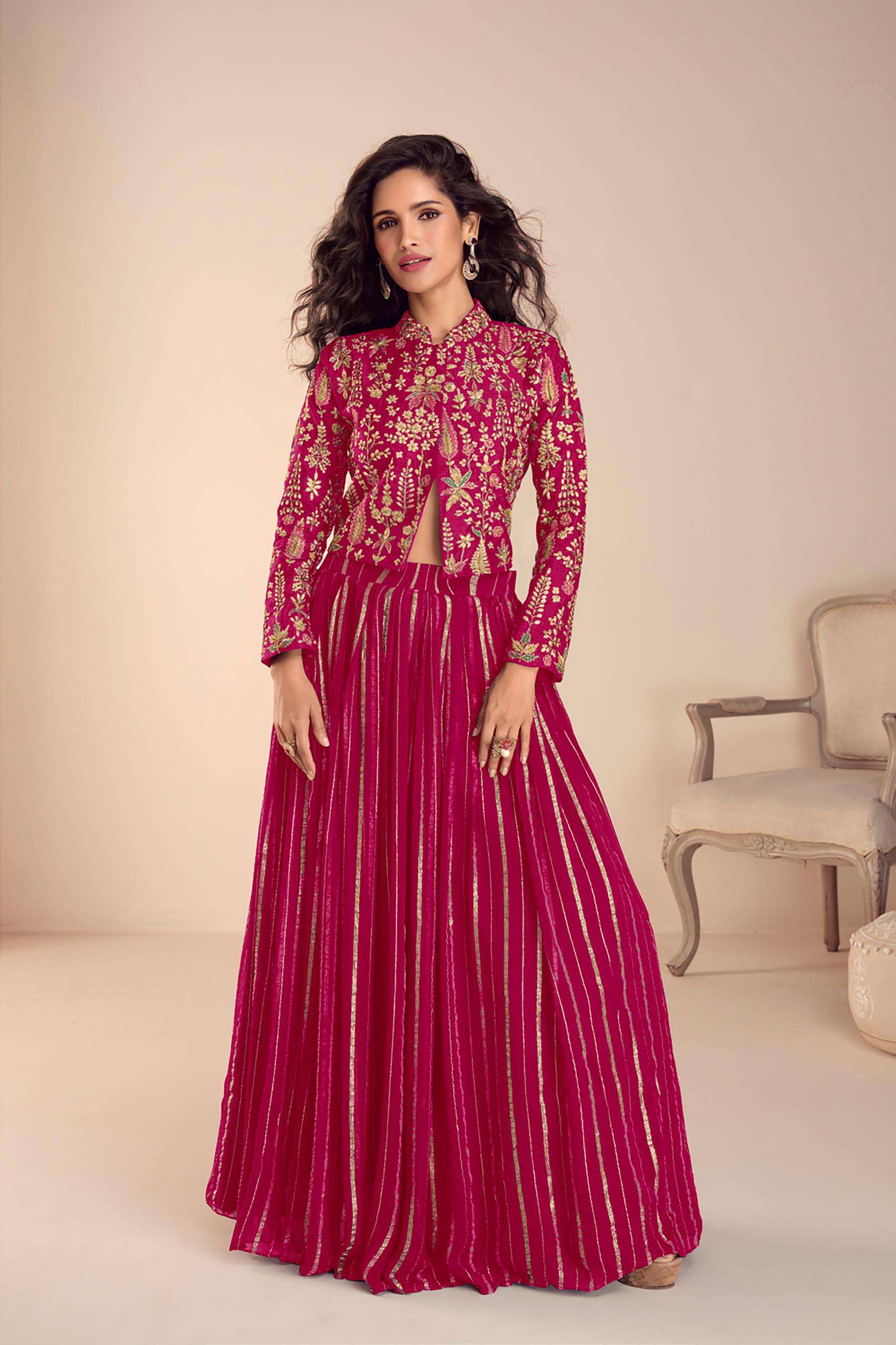Real Vechitra Silk Top paired with a Pure Viscose Silk Skirt