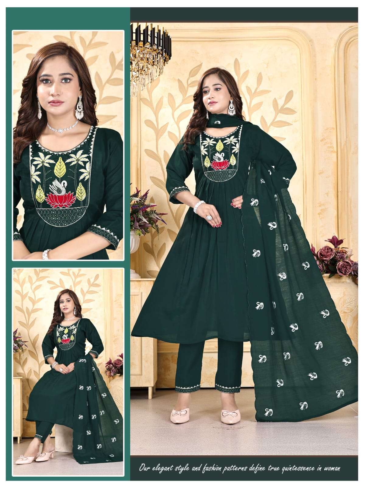 Exclusive Maharani Dupatta Work | Roman Top Pant Combo