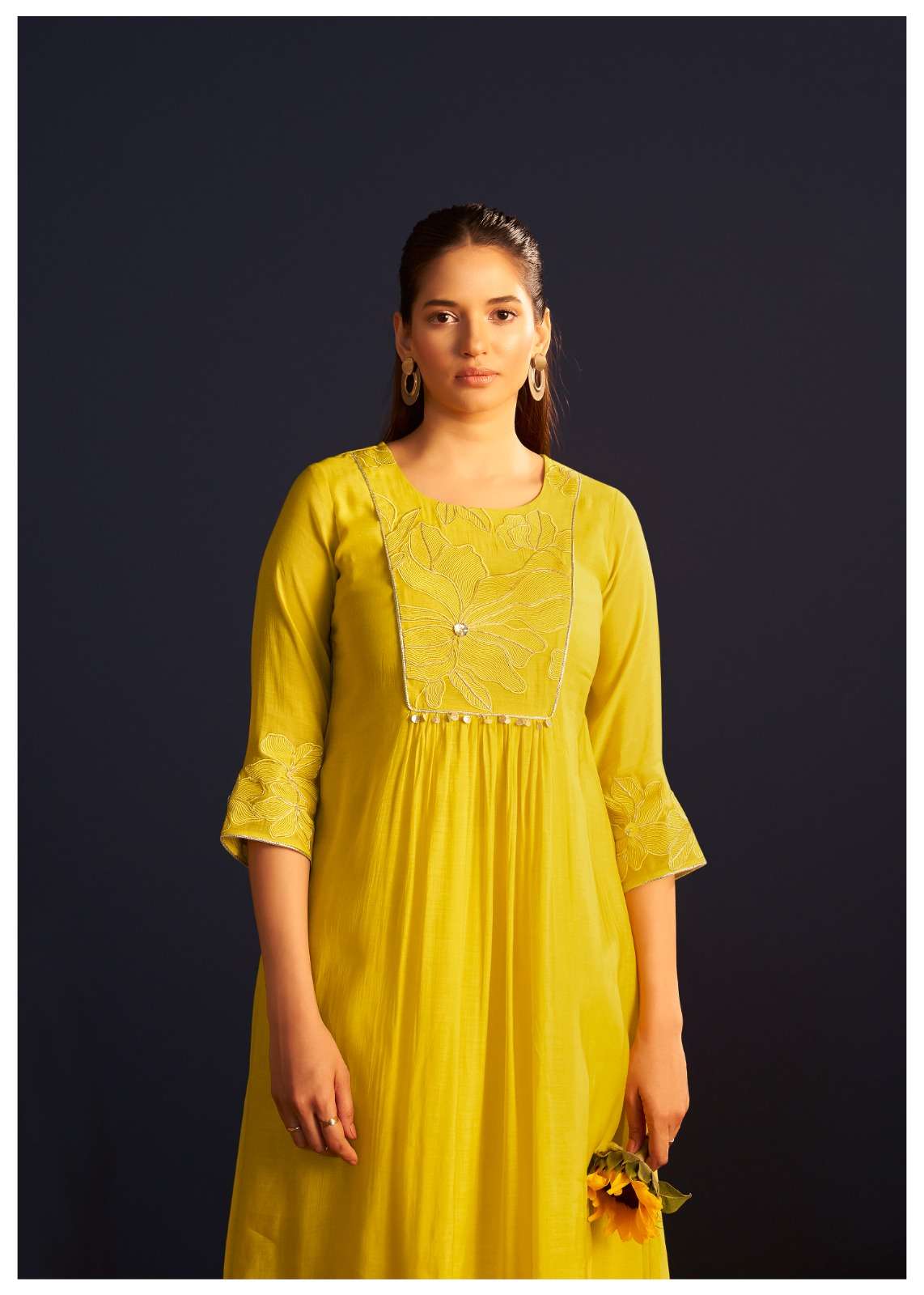 Mal Chanderi Embroidered Kurta Set with Dupatta – Elegant Festive Wear