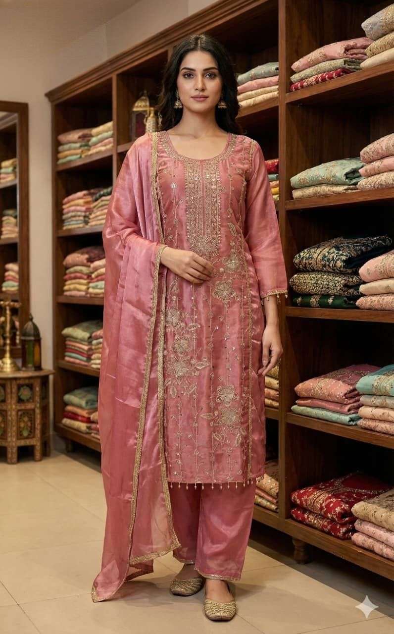 Roman Glass Traditional Suit with Dupatta