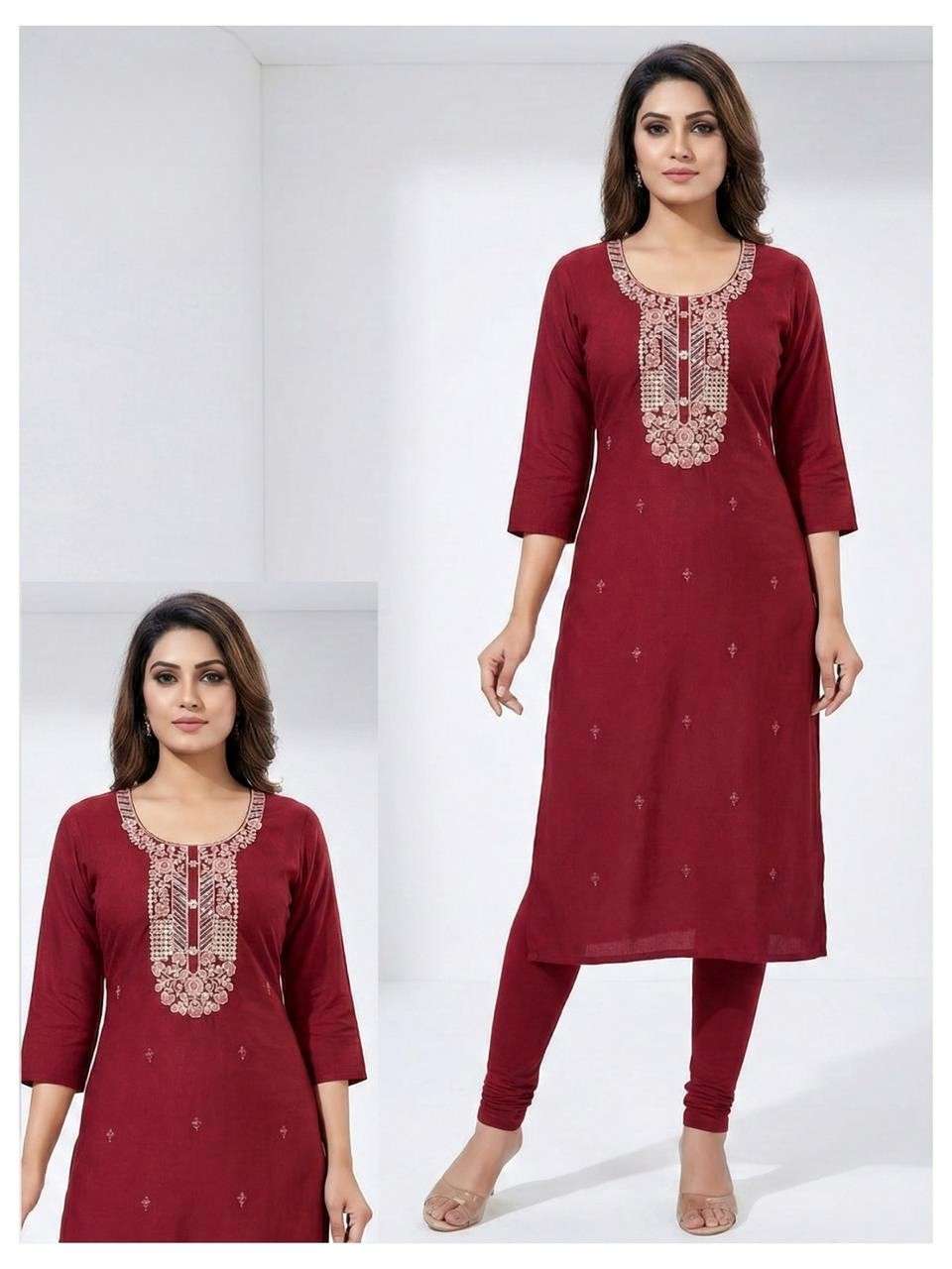 Elegant Office Wear Kurti with Thread Work Design