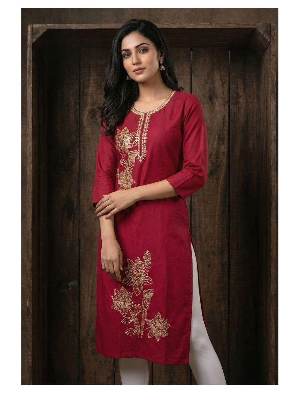 Elegant Office Wear Kurti with Thread Work Design