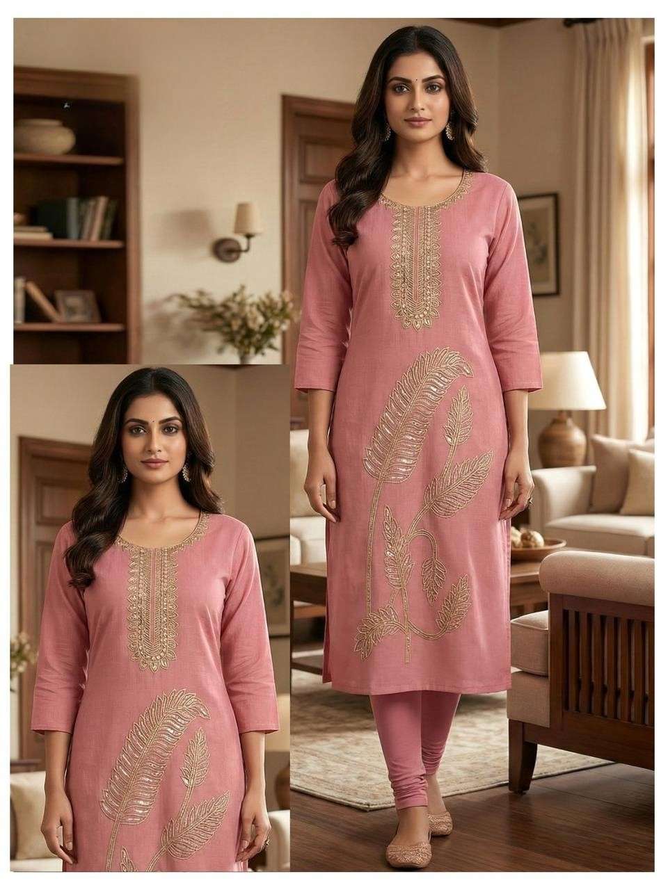 Elegant Office Wear Kurti with Thread Work Design