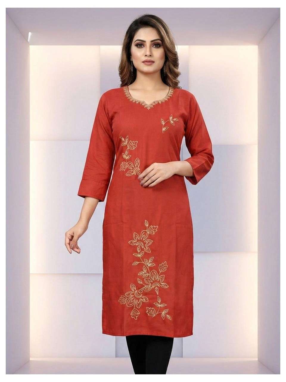 Elegant Office Wear Kurti with Thread Work Design