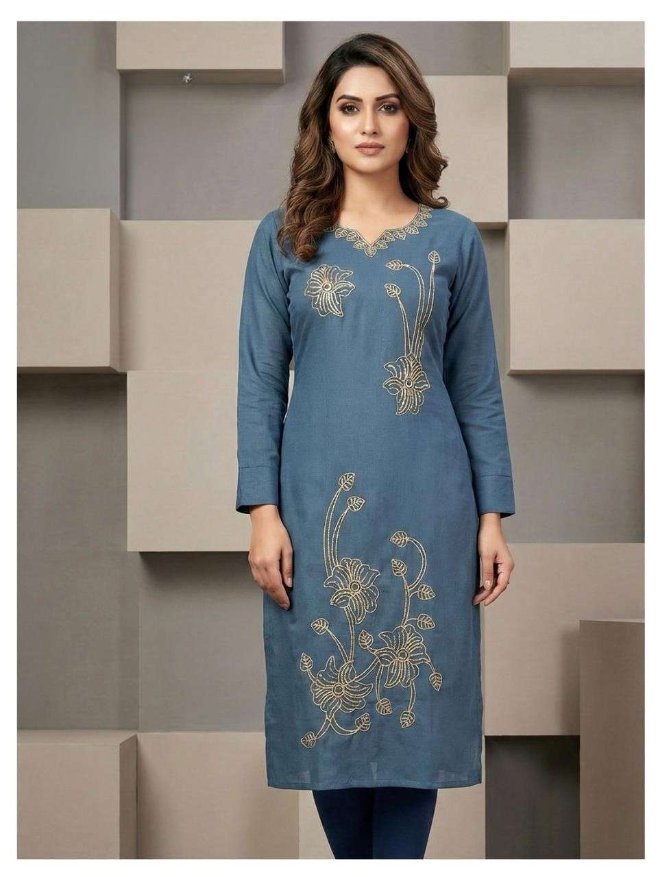 Elegant Office Wear Kurti with Thread Work Design