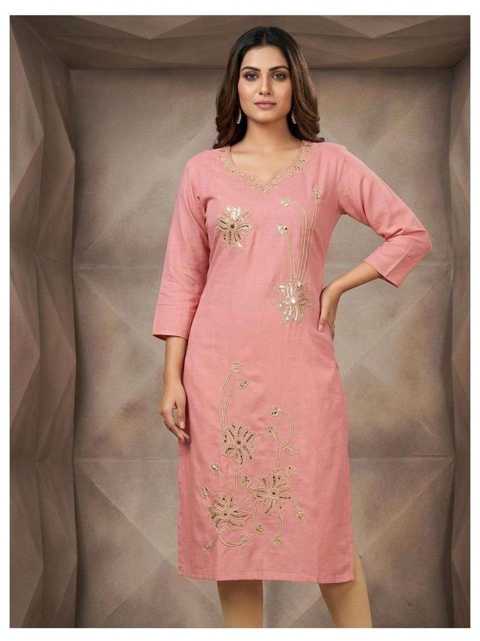 Elegant Office Wear Kurti with Thread Work Design