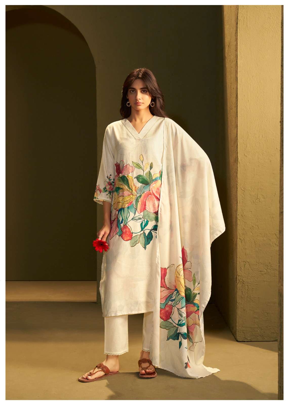 Nilan Cotton Floral Printed Summer Suit Set