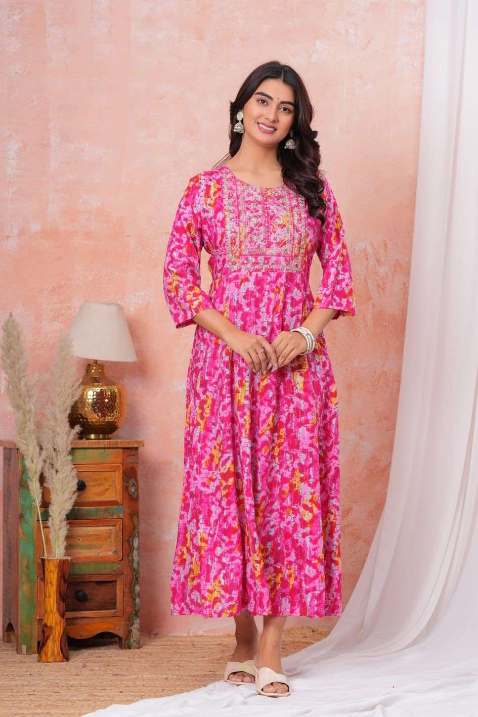 Trendy Rayon Printed Ethnic Dress