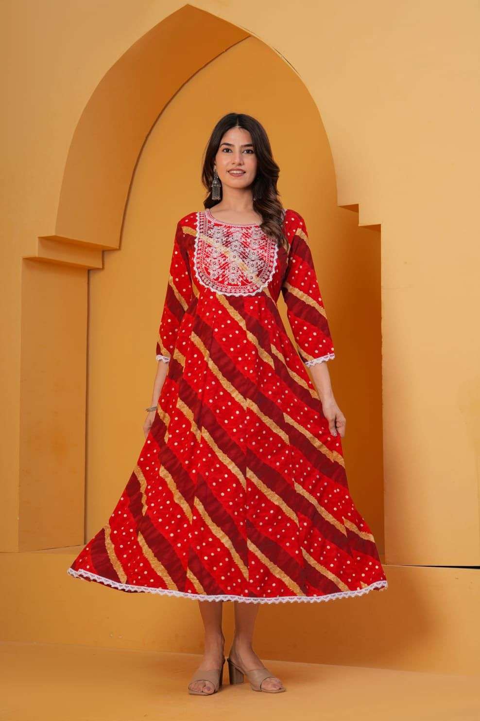 Trendy Rayon Printed Ethnic Dress
