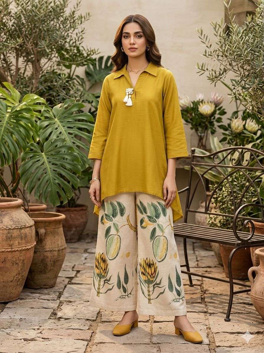 Bloom inspired Kurta Palazzo Set 