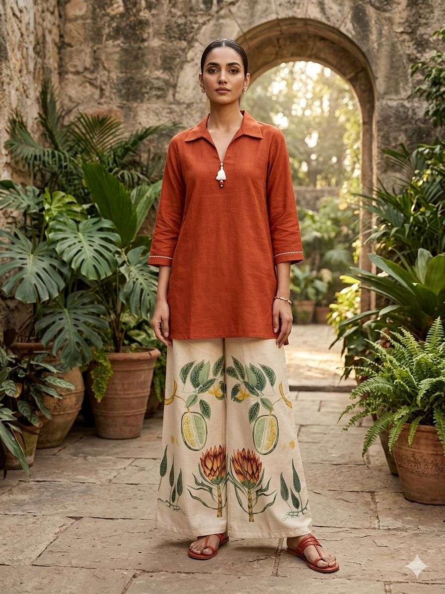 Bloom inspired Kurta Palazzo Set 