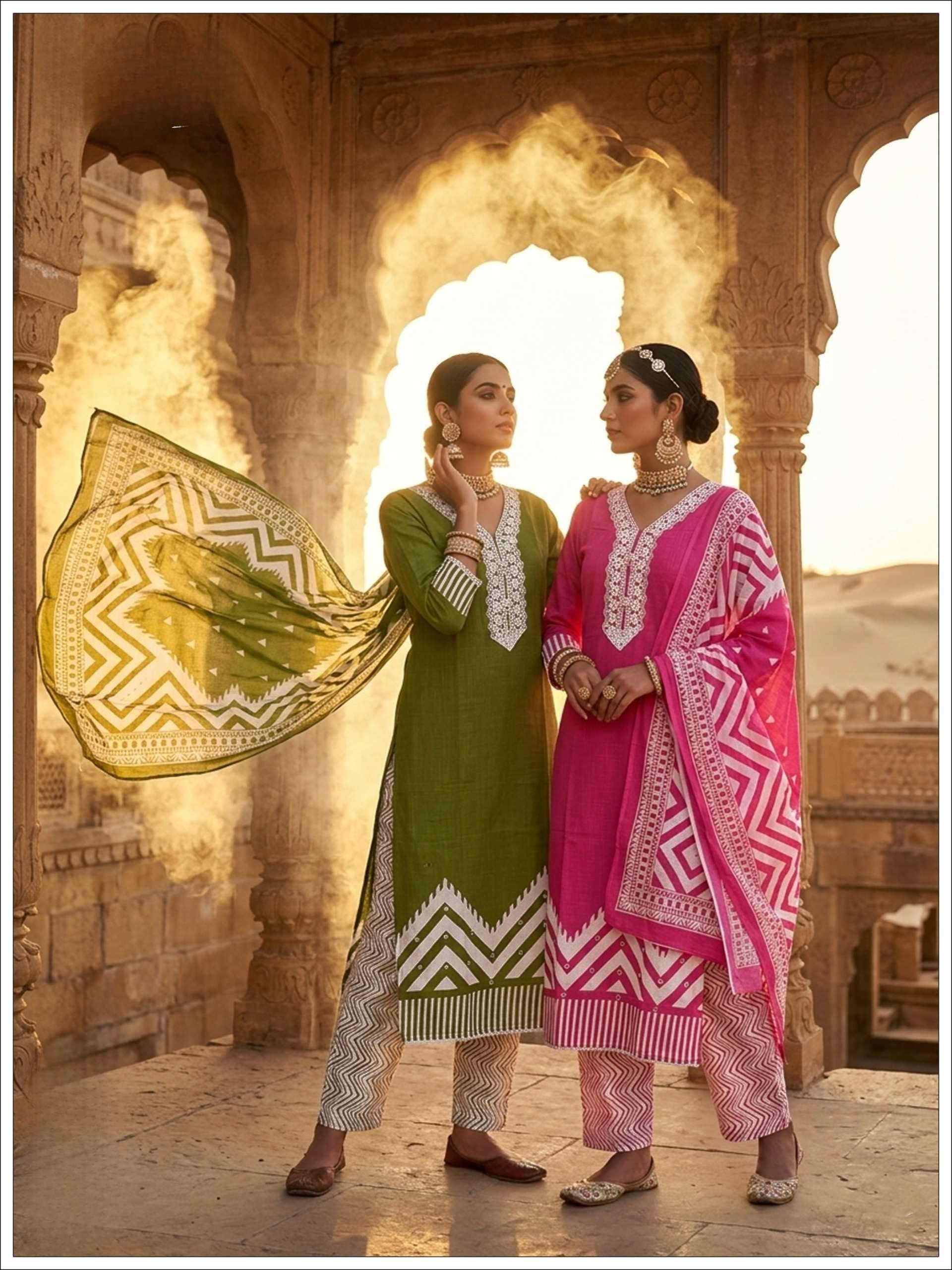 Designer Printed Cotton Kurti Set with Dupatta | Elegant Ethnic Wear Collection