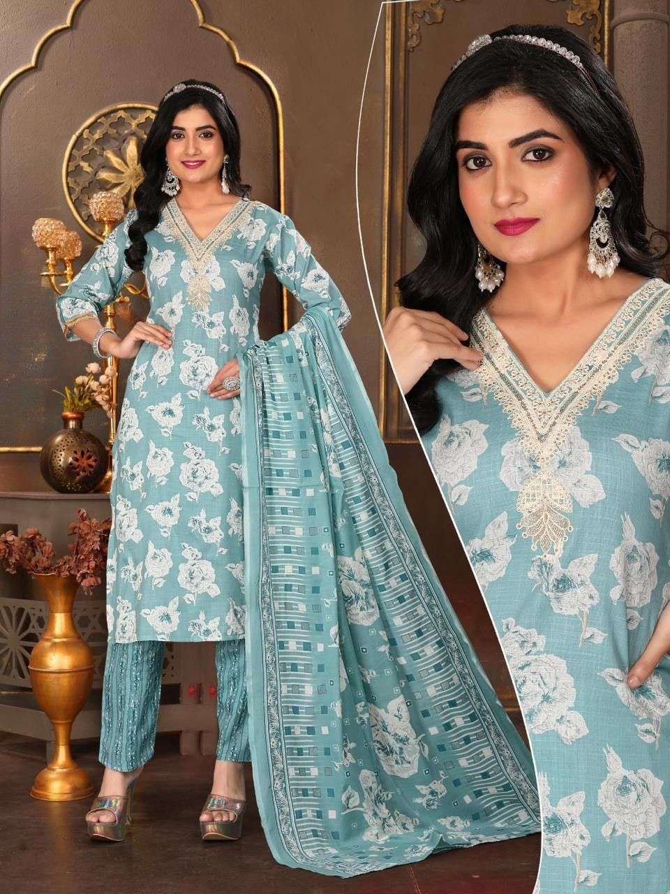 Designer Printed Cotton Kurti Set with Dupatta | Elegant Ethnic Wear Collection