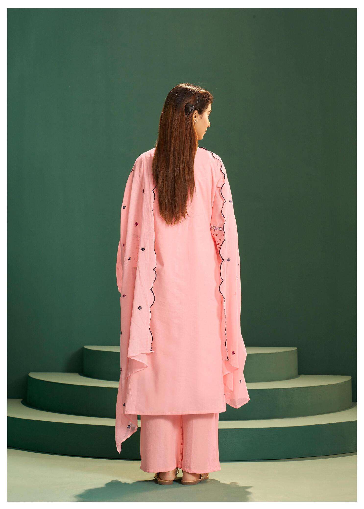gajari Embroidered Kurta Palazzo Set with Dupatta 