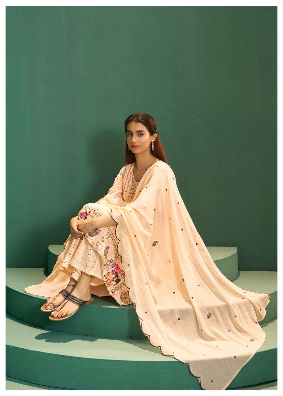 Peach Embroidered Kurta Palazzo Set with Dupatta