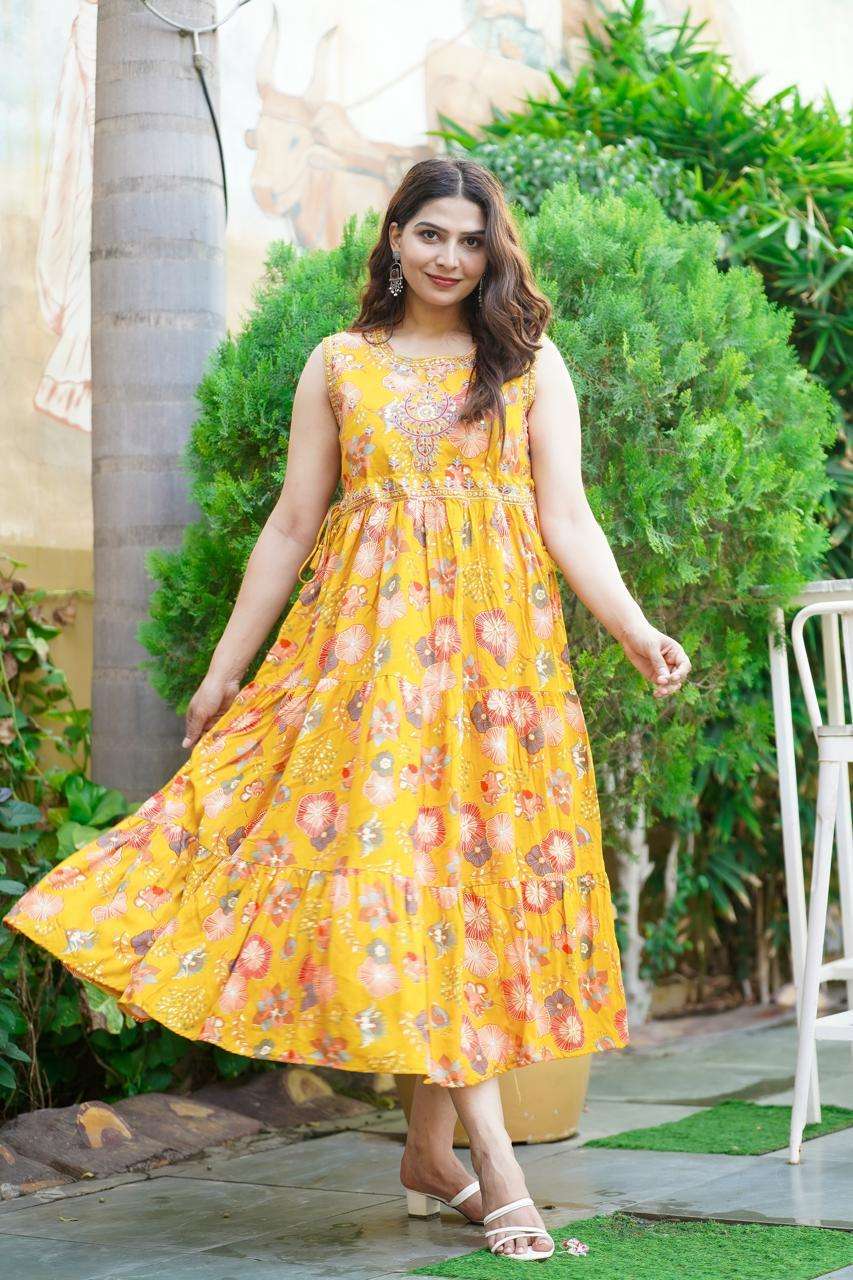 Stylish Rayon 22 KG Sleeveless Printed Dress