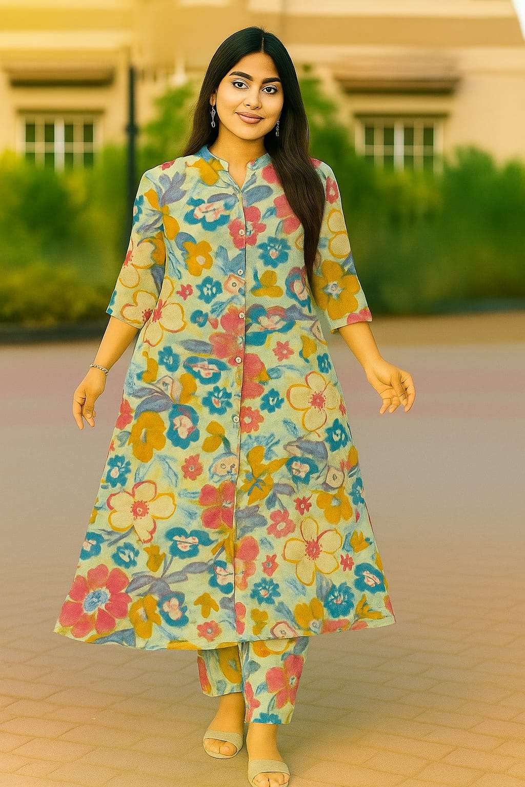 Trendy Cambric Cotton Floral Kurta Set | New Arrival 2026