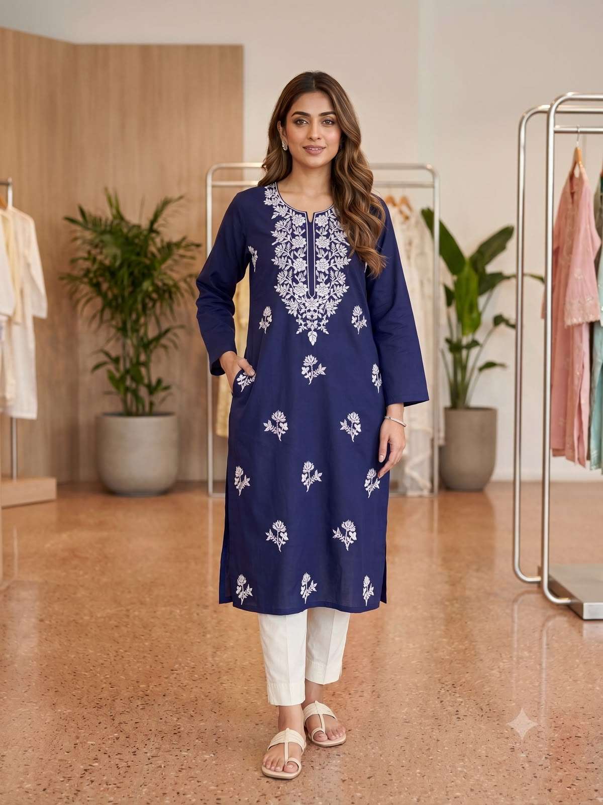 Heavy Rayon Embroidered 2-Piece Set | Premium Kurti with Pant |