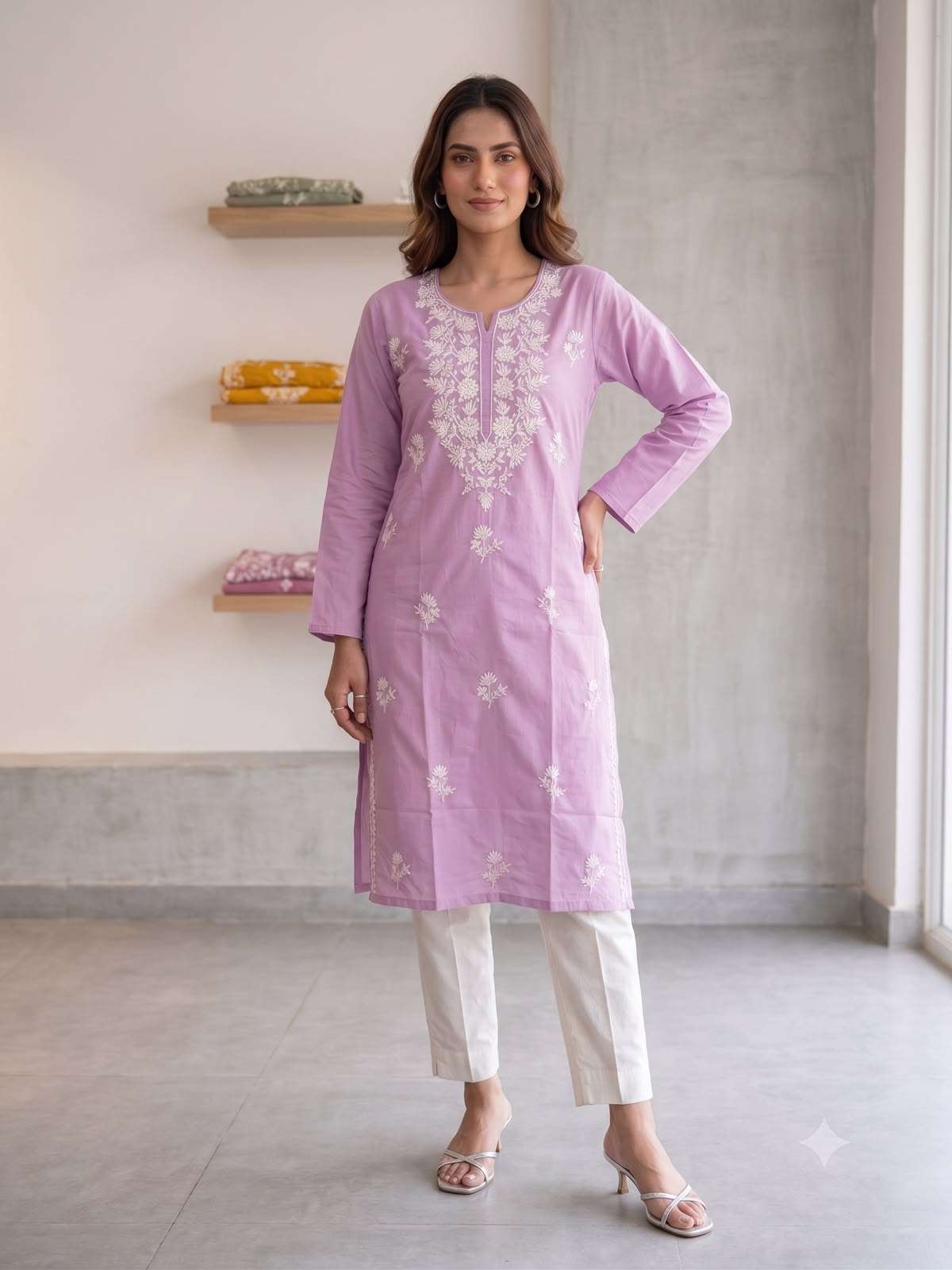 Heavy Rayon Embroidered 2-Piece Set | Premium Kurti with Pant |