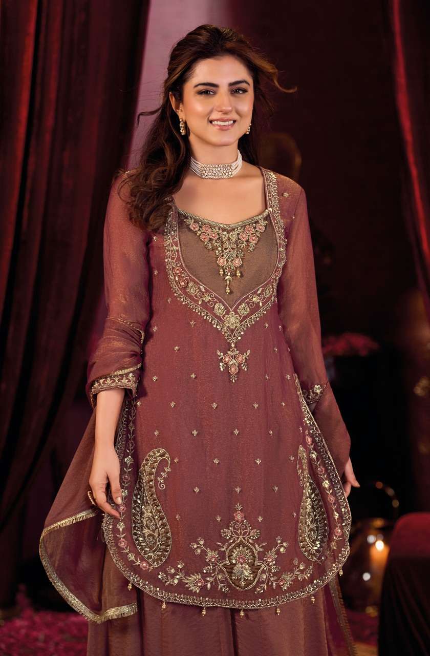 Premium Appliqué Work Bustier Look Kurta Set | Kali Palazzo | Nylon X Cationic Silk | Designer Festive Collection ✨