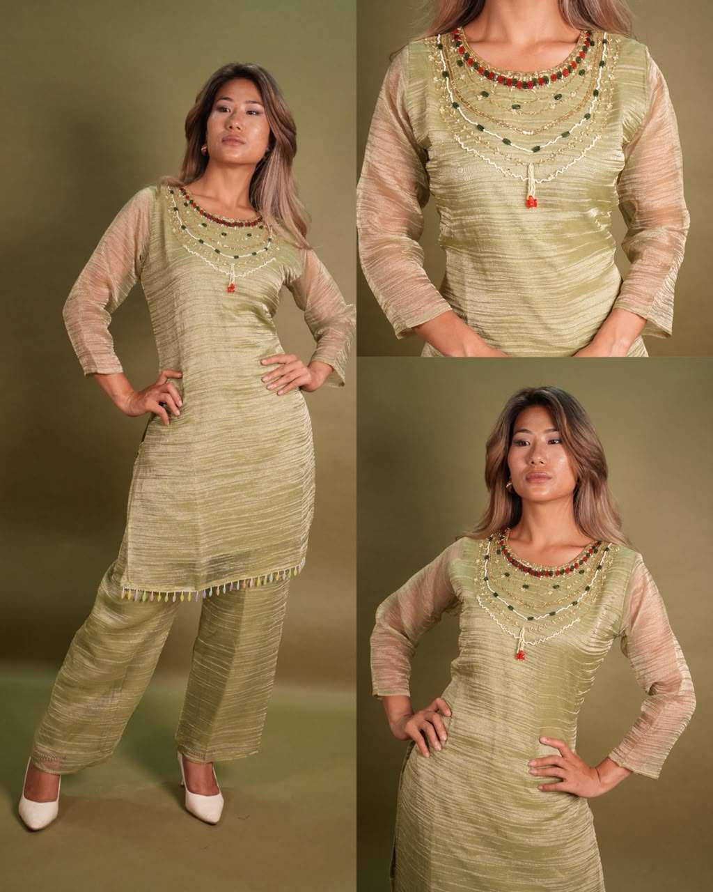 Premium Designer Embroidered Kurta Pant Set