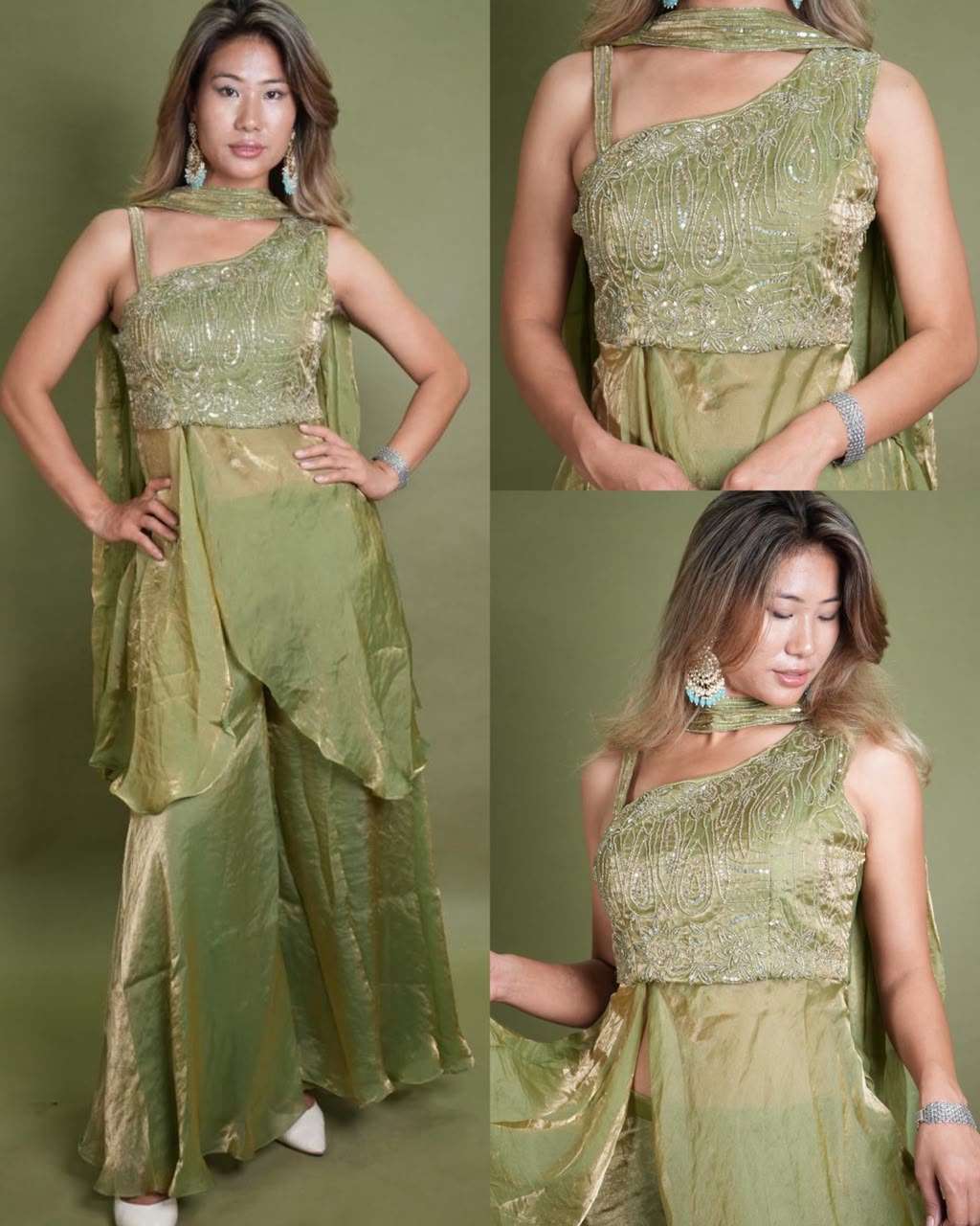 Premium Embroidered Organza Designer Dress