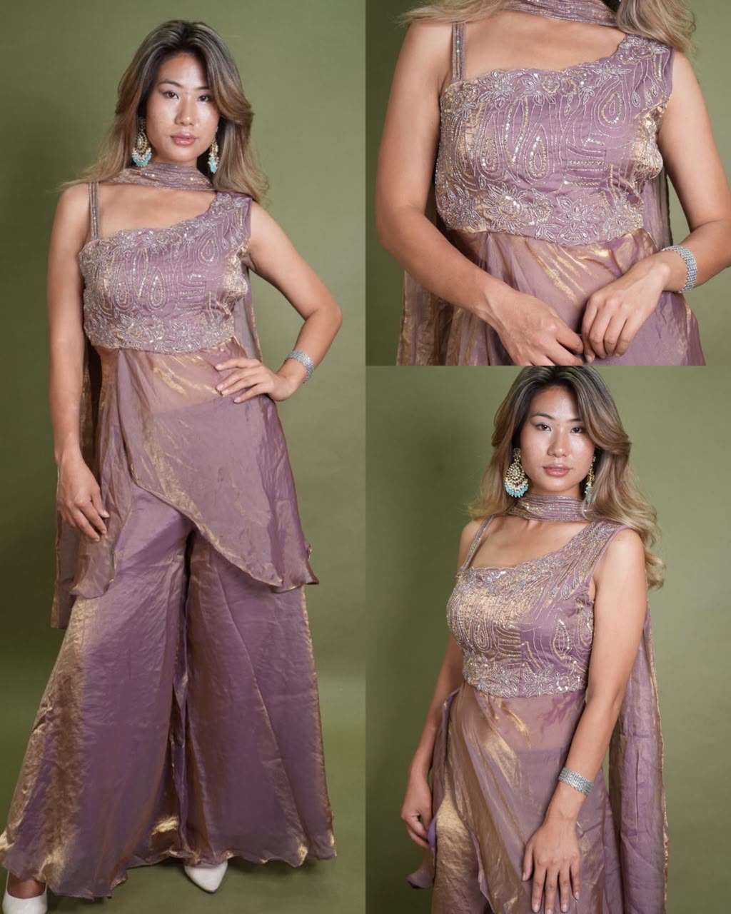 Premium Embroidered Organza Designer Dress